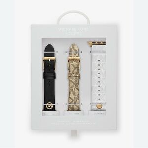 Michael Kors Women’s Watch Strap Set - Black, Gold, White